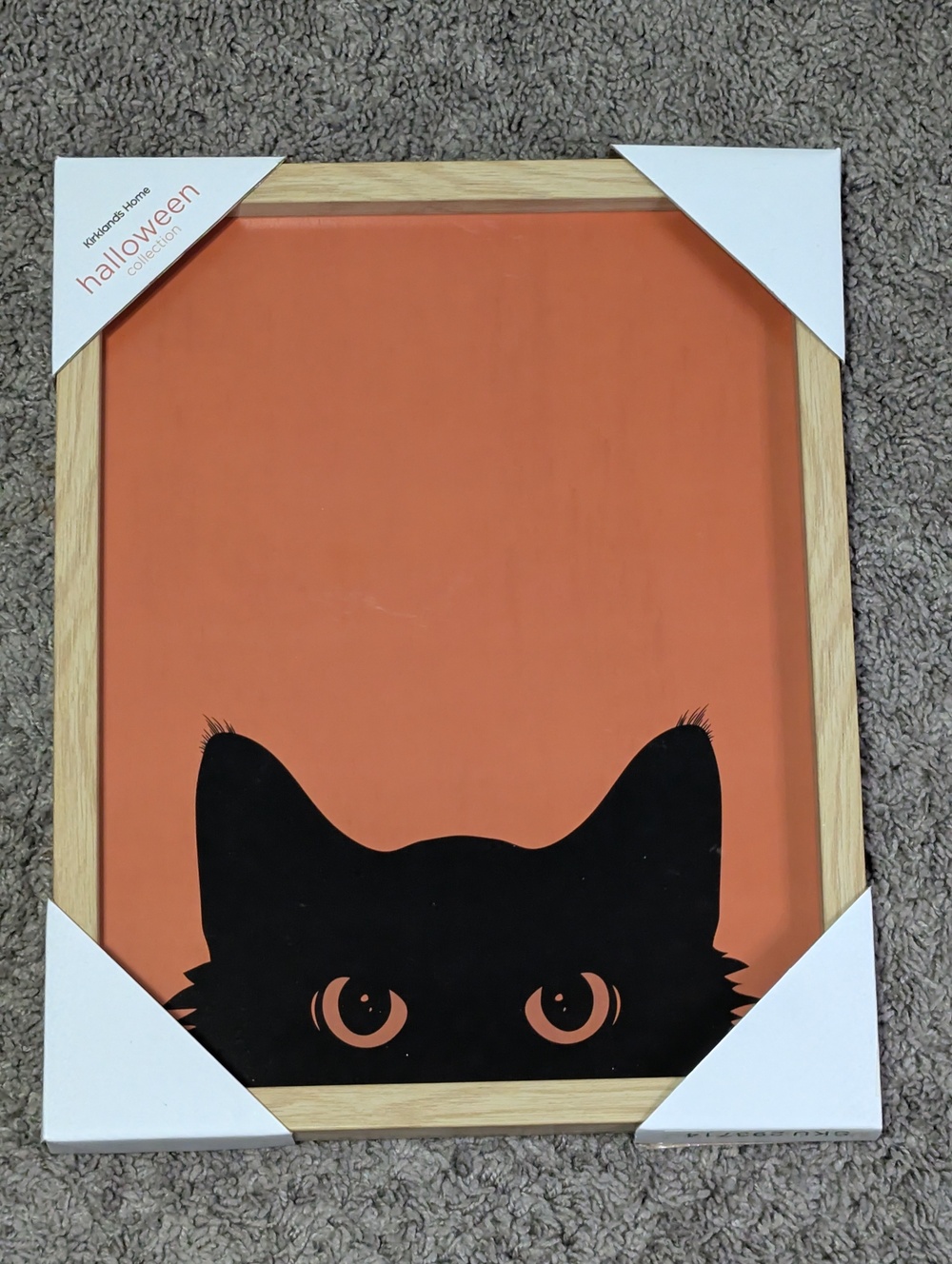 Black Cat Orange Wood Wall Art Plaque Kirklands Home Halloween Modern Decor